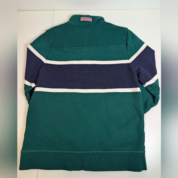 Vineyard Vines Varsity Stripe Shep Shirt Zip Pullover Sweatshirt - Picture 2 of 5